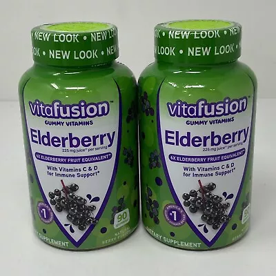 Vitafusion Elderberry 90 Gummy Vitamins Berry Flavor Exp: 07/2024 (2 Pack) • $24.99