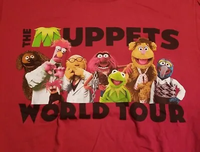 Disney Store Muppets World Tour T Shirt Adult Men’s Size Large Red • $10
