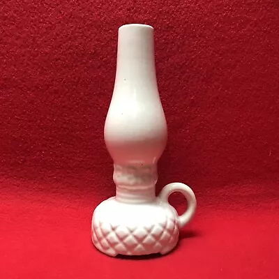 Vintage Lantern Oil Lamp Brushed  Pottery Bud Vase White Collectable Beautiful • $15