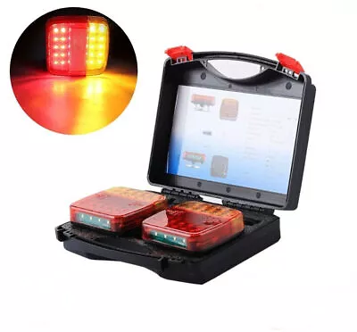 Wireless Led Rear Tail Lights Battery Operated USB Magnetic Tow Towing Trailer • $59.99