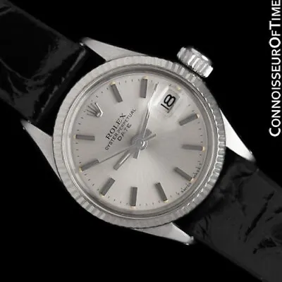 1963 ROLEX DATEJUST Ladies Vintage Steel & 18K White Gold Watch- Mint W/Warranty • $2895