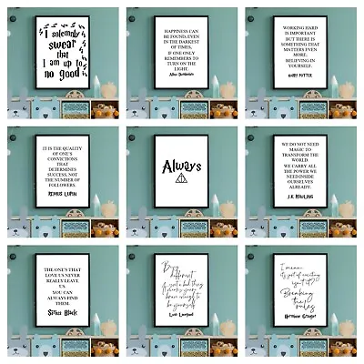£4.50 • Buy A4 HARRY POTTER PRINTS. Wall Art Poster Picture Hogwarts Kids Movie Film Quotes