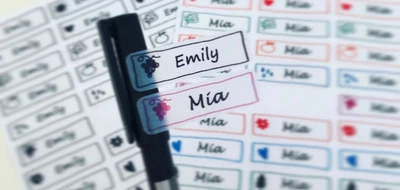 $4.99 • Buy Transparency Personalised Name Stickers Waterproof  Kids Cartoon Labels