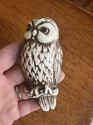 Vintage 60’s Estate Made In Japan Small Owl Wall Hanging Decor Ceramic 4” White • $9.99