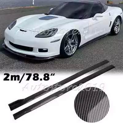 For Chevrolet Corvette Z06 C6 C5 1997-2013 Carbon Fiber Side Skirts Rocker Panel • $62.95