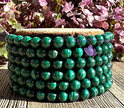 Wholesale 6 Pcs Natural Malachite 6mm 7.5” Crystal Healing Stretch Bracelet • $35