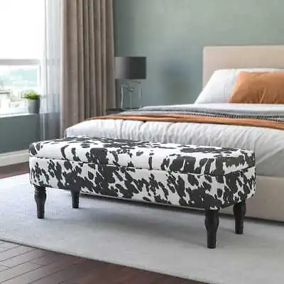 Velvet Upholstered Bench Bed End Window Seat Ottoman Storage Stool Bedroom • £102.95