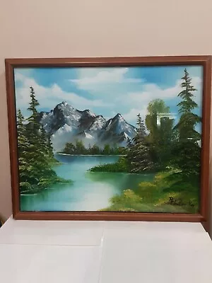 R Claxton Framed Mountain View Landscape Oil Painting 20  × 15' • $99.99