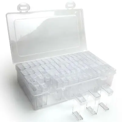 £9.99 • Buy 64 Pot Diamond Painting Storage Boxes Bead Organiser Tray Beads Embroidery Case