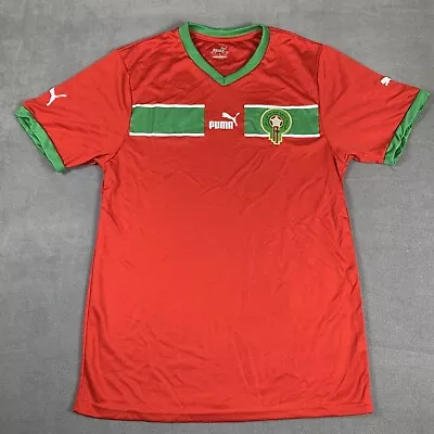 Puma Morocco 2022 2023 Home World Cup Soccer Football Jersey Boys L Red Kids • $42