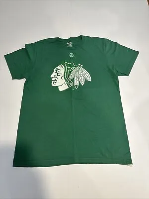 REEBOK NHL  Adult Medium Blackhawks Kane #88 Print Green Shirt Team Sports • $8