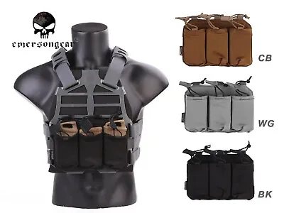 EMERSON Triple Magazine Pouch For SS Vest Tactical Molle 5.56 /7.62 MAG Pouch • $43.95