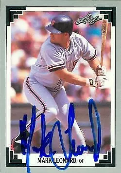 Mark Leonard Autographed Baseball Card (San Francisco Giants) 1991 Leaf #369 • $14