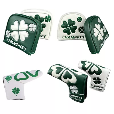 Magnetic Blade Putter Mallet Headcover 4 Leaf Waterproof Golf Club Head Cover • $14.59