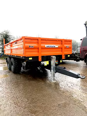 Farm Trailer 8 Tonne Jacksta Drop Side - Rear Tipping - Brakes On All 4 - Lights • £8331