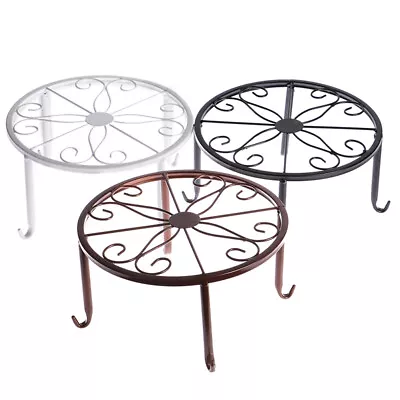 £9.99 • Buy Metal Plant Pot Stand Outdoor Indoor Garden Balcony Flower Display Shelf 