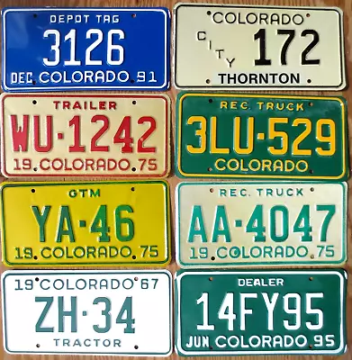 Eight Colorado License Plates Number Tag Plate Lot – NICE PLATES • $11.55