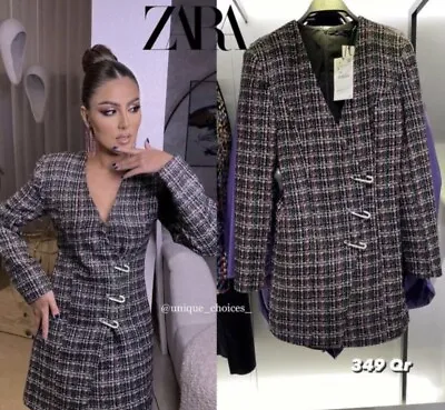 ZARA Structured Tweed Blazer Dress Size Small 4661/33 • $59