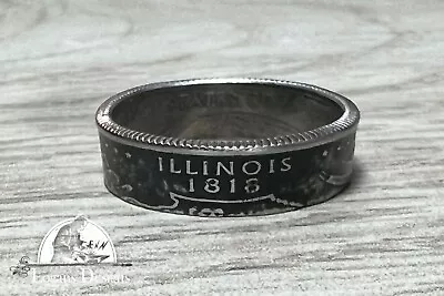 ILLINOIS State Quarter Coin Ring -  Powder Coated  Sizes 4-14 • $19.89