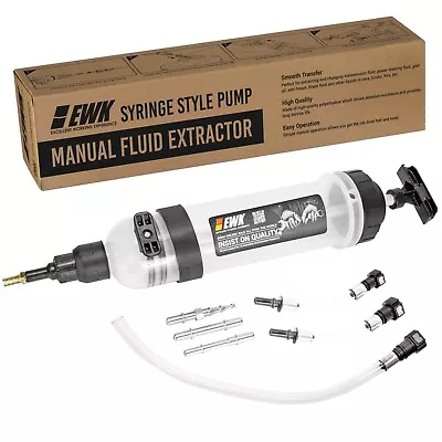 $49.99 • Buy EWK 1500ml Manual Fluid Syringe Pump Vacuum Oil Extractor For Automobile Fluids