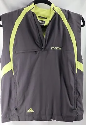 Mastermind World X Adidas Pullover 1/4 Zip Golf Vest Gray Yellow Size Large Nice • $33