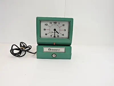 Acroprint 150NR4 Model 125 Analog Manual Print Time Clock - Green 29-5 • $74.99