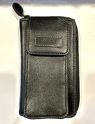 Mundi Genuine Leather Dark Brown Zipper Close Wallet With Cell Phone Holder NEW • $7.99