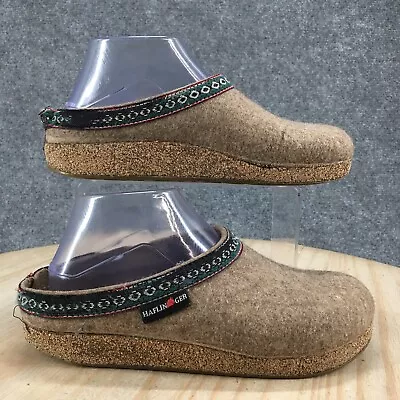 Haflinger Shoes Womens 38 GZ Classic Grizzly Slip On Mule Clogs Brown Wool • $29.99