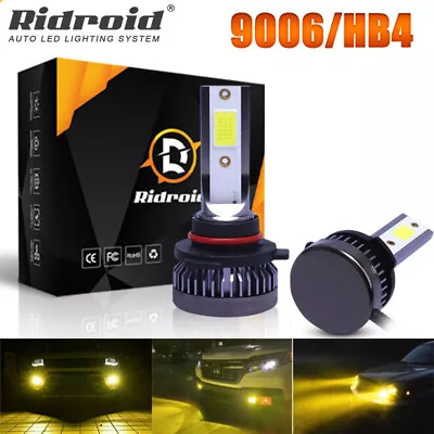 2PCS 9006 LED Headlight Bulb Conversion Kit Low Beam Yellow Super Bright 3000K • $10.99