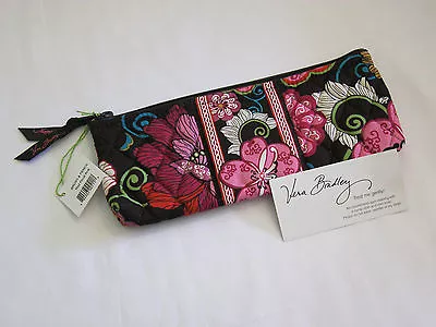 Vera Bradley MOD FLORAL PINK Brush & Pencil COSMETIC MAKEUP Case For PURSE  NWT • $32.95