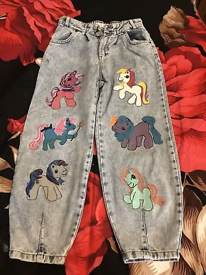 £19.65 • Buy Hand Painted Custom Design My Little Pony Inspired Jeans -size 10