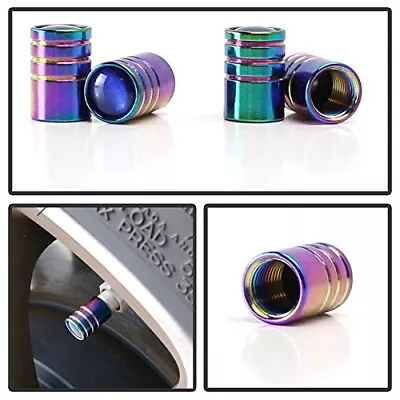 Tuner Racing Style Neo Chrome Anodized Aluminum Tire Valve Caps (Hexagon Shape) • $8.99