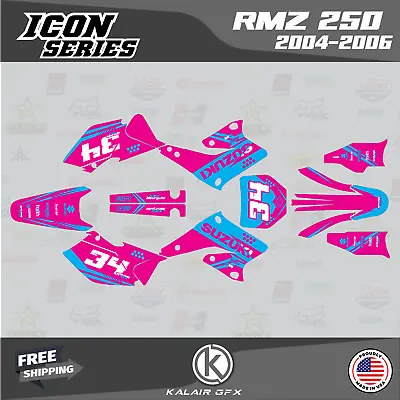 Graphics Kit For SUZUKI RMZ250 2004 2005 2006 Icon Series - Cyan Magenta • $82.99