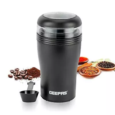 Geepas 40g Coffee Grinder Stainless Steel Blades Dried Spice Nuts 150W Black • £17.99