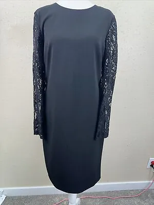 Lauren Ralph Lauren Lace-Sleeves Shift Midi Pencil Dress  Size 10 • $24.49