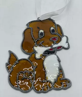 Vintage Makit Bakit Dog Puppy W Bone Suncatcher Ornament • $7.95