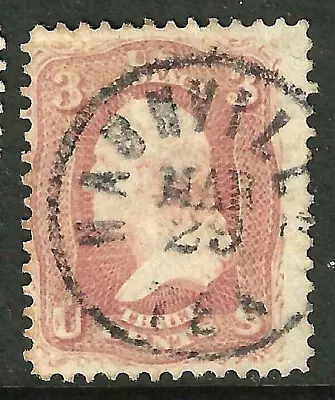 Sc #65  MAR 29 NASHVILLE  Date Cancel 3 Cent Washington 1861-62 Civil War 13E73 • $24.99