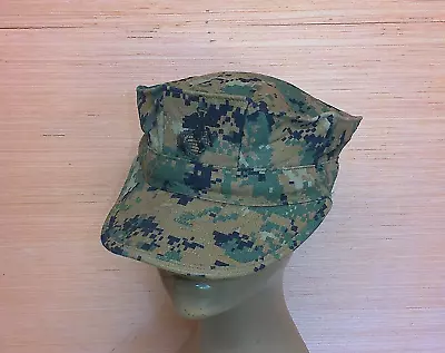 US Marine Corps USMC 8 Point Woodland MARPAT Camo Utility Cover Hat Cap Medium • $16.99