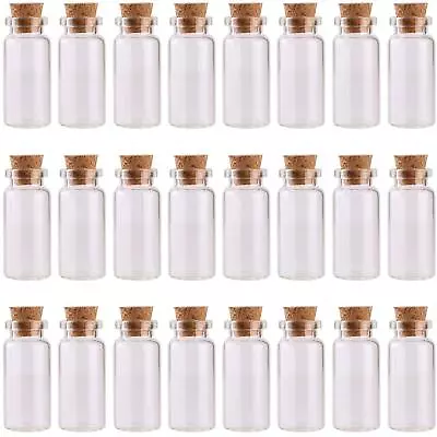 24PCS 10ml Glass Bottles Cork Stoppers DIY Decoration Mini Glass Vials Cork M... • $15.61