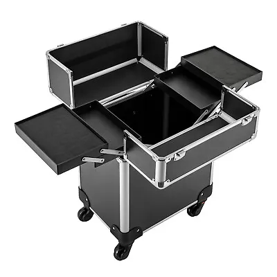 Rolling Makeup Train Case Makeup Storage Organizer Cosmetic Trolley Professional • $50.36