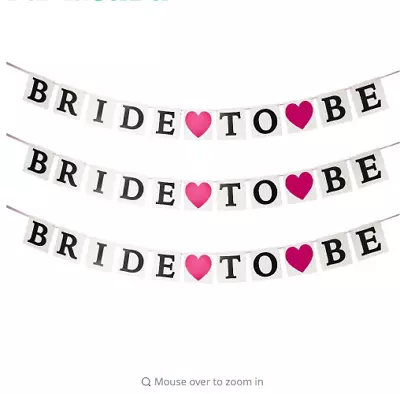 Wedding Decoration Bunting Banner BRIDE TO BE Bridal Shower Hanging Decoration  • $6.95