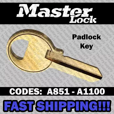 Master Lock Padlock Replacement Key Cut To Your Code A851 - A1100 • $7.99