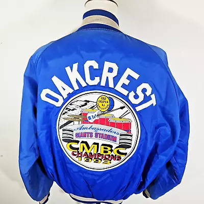 Vintage 90s Drum Line Marching Band Bomber Jacket 1993 Nerd Streetwear USA XL • $64