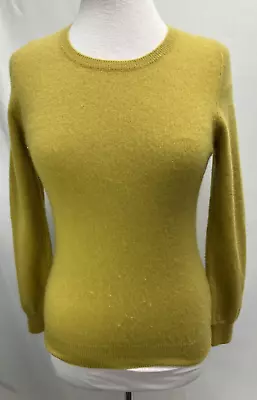 M&S - 100% Cashmere Round Neck Jumper - Yellow - UK 8 • £8.99