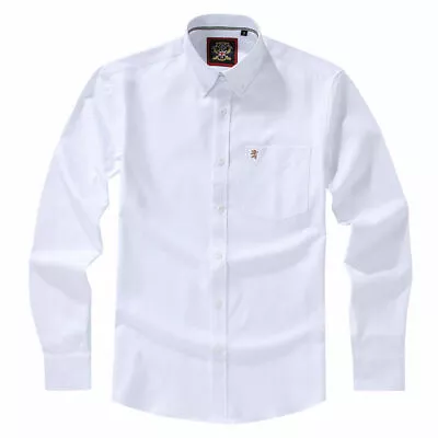 White Oxford ShirtMens Long Sleeve Casual Button Down Work Or Causal Weekender • £20.95