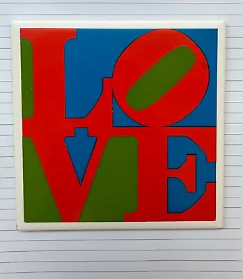 Vintage Robert Indiana LOVE Porcelain Ceramic Tile Trivet England Pop Art • $75