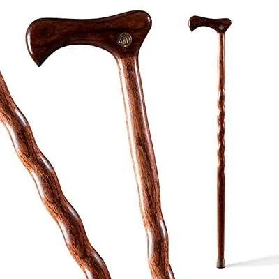 Brazos Handcrafted Wood Walking Cane Twisted Oak Traditional Style Handle ... • $57.44