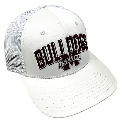 Mississippi State University Bulldogs White Mesh Trucker Snapback Hat Cap Retro • $17.95