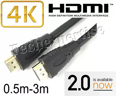 $5.99 • Buy Premium HDMI Cable V2.0 Gold Plated High Speed 3D 4K Ultra HD 0.5m 1m 2m 3m ~10m