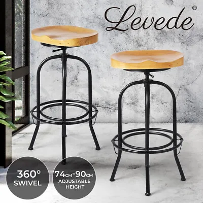 $89.99 • Buy Levede 1x Industrial Bar Stool Kitchen Tractor Stool Solid Wooden Barstools